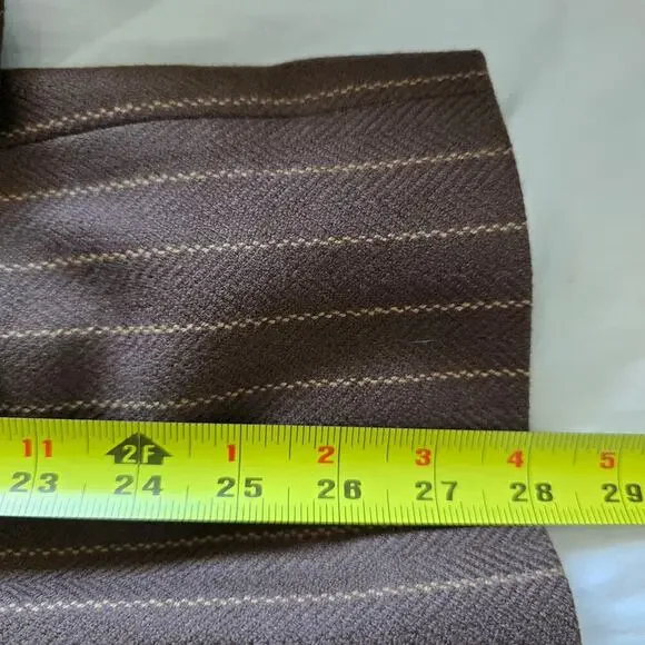 Vintage Emporio Armani Double Breasted Wool Blazer Jacket Brown Striped EU40 US8 - Picture 10 of 10